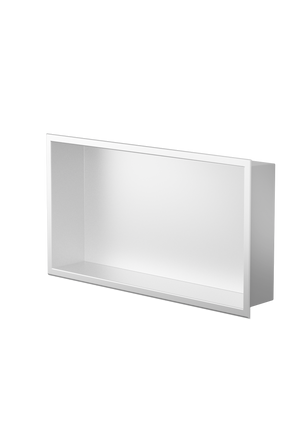 Andy wall niche, 12 × 24 in, matte white, three-quarter view on a transparent background
