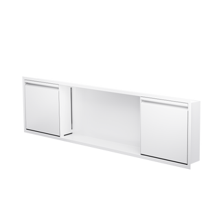 Door niche, 12 × 48 in, matte white, door closed, three-quarter view on a transparent background