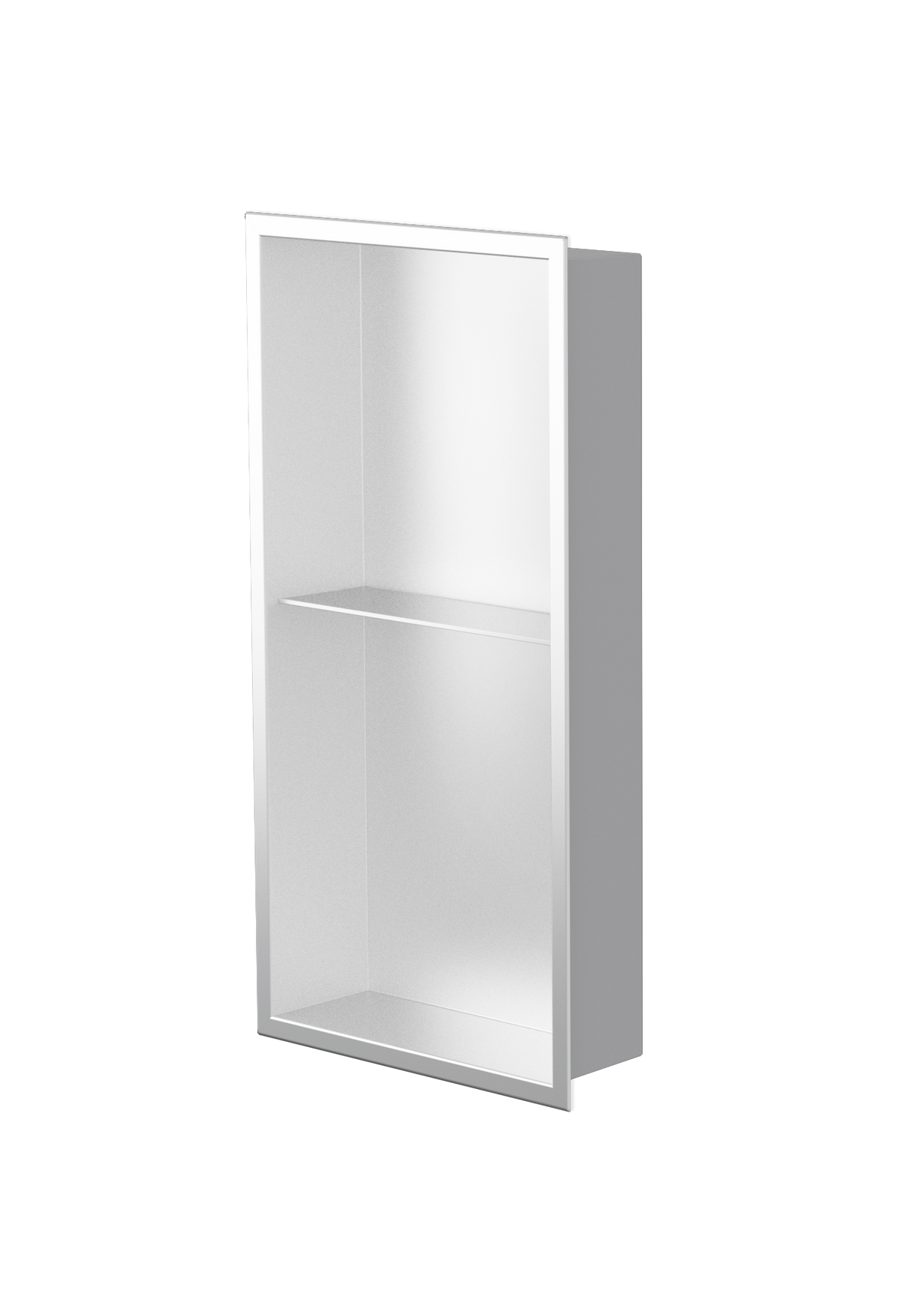 Acia wall niche, 24 × 12 in, matte white, three-quarter view on a transparent background