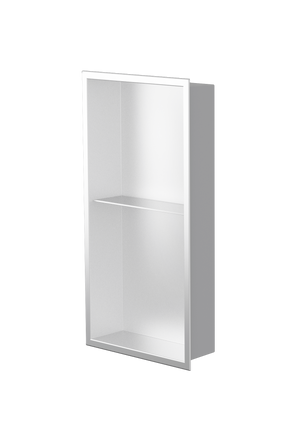 Acia wall niche, 24 × 12 in, matte white, three-quarter view on a transparent background