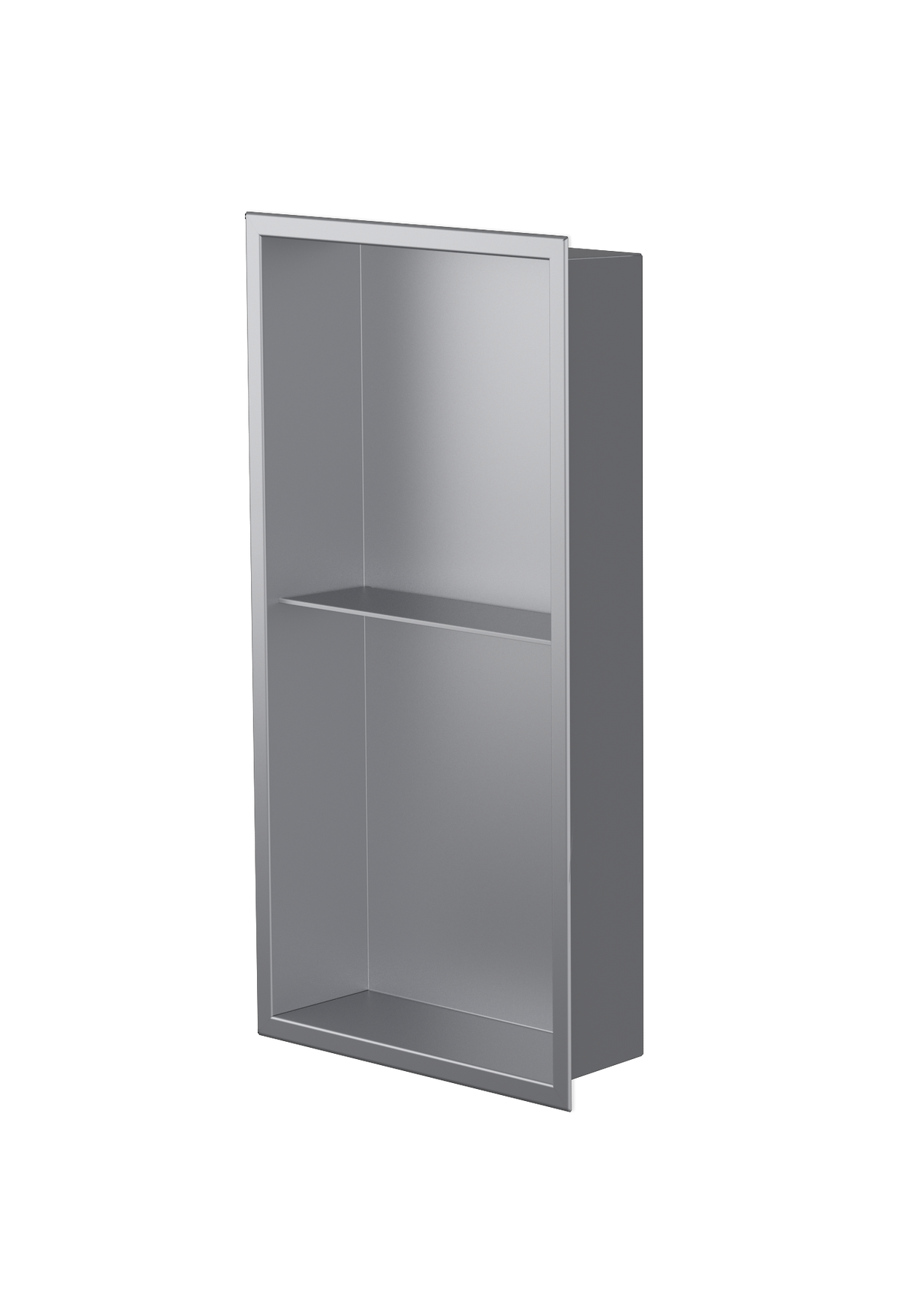 Acia wall niche, 24 × 12 in, matte gray, three-quarter view on a transparent background