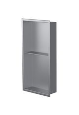 Acia wall niche, 24 × 12 in, matte gray, three-quarter view on a transparent background