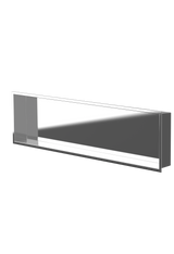 Alba wall niche, 12 × 48 in, mirror finish, three-quarter view on a transparent background