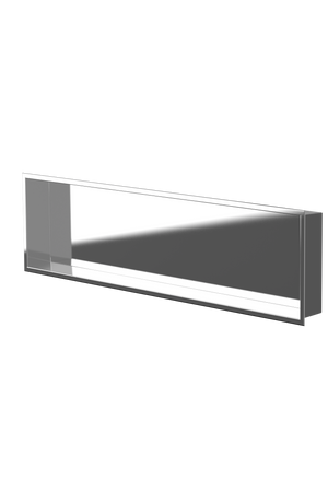 Alba wall niche, 12 × 48 in, mirror finish, three-quarter view on a transparent background