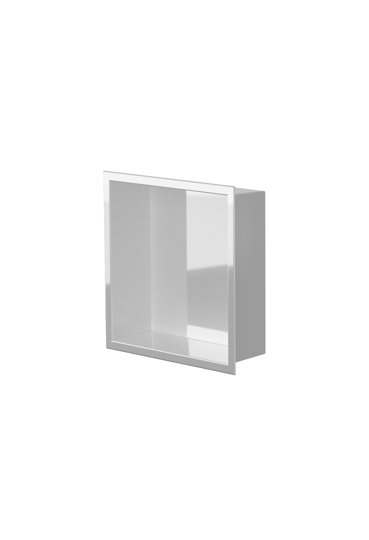Ally wall niche, 12 × 12 in, glossy white, three-quarter view on a transparent background