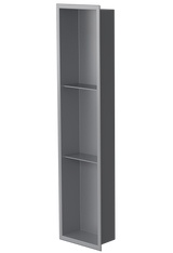 Ana wall niche, 36 × 8 in, matte gray, three-quarter view on a transparent background