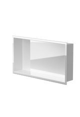 Andy wall niche, 12 × 24 in, glossy white, three-quarter view on a transparent background