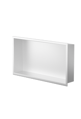 Andy wall niche, 12 × 24 in, matte white, three-quarter view on a transparent background