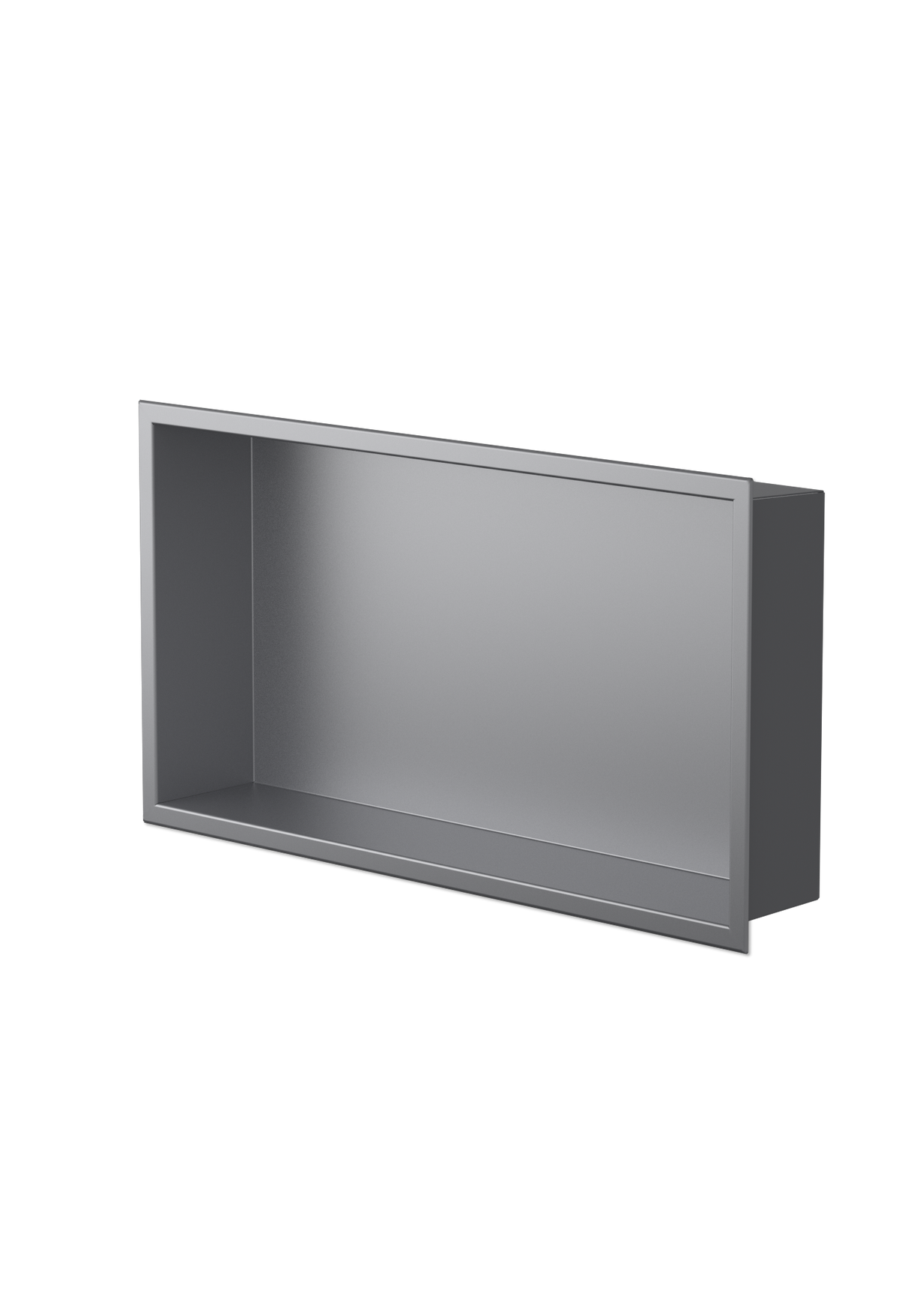 Andy wall niche, 12 × 24 in, matte gray, three-quarter view on a transparent background