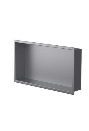 Andy wall niche, 12 × 24 in, matte gray, three-quarter view on a transparent background