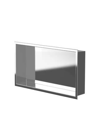 Andy wall niche, 12 × 24 in, mirror finish, three-quarter view on a transparent background