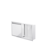 Door niche, 12 × 24 in, glossy white, door closed, three-quarter view on a transparent background