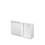 Door niche, 12 × 24 in, matte white, door closed, three-quarter view on a transparent background