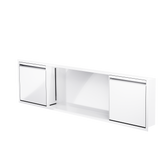 Door niche, 12 × 48 in, glossy white, door closed, three-quarter view on a transparent background