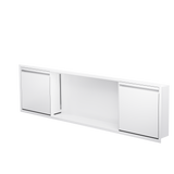 Door niche, 12 × 48 in, matte white, door closed, three-quarter view on a transparent background