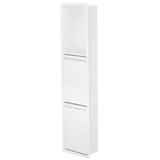 Door niche, 36 × 8 in, matte white, door closed, three-quarter view on a transparent background